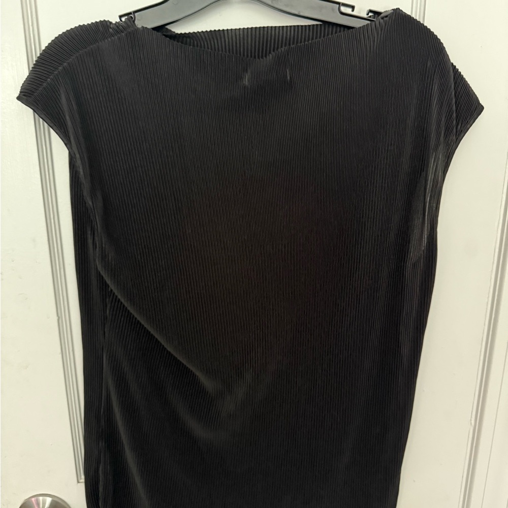 Pleione Black Textured Blouse